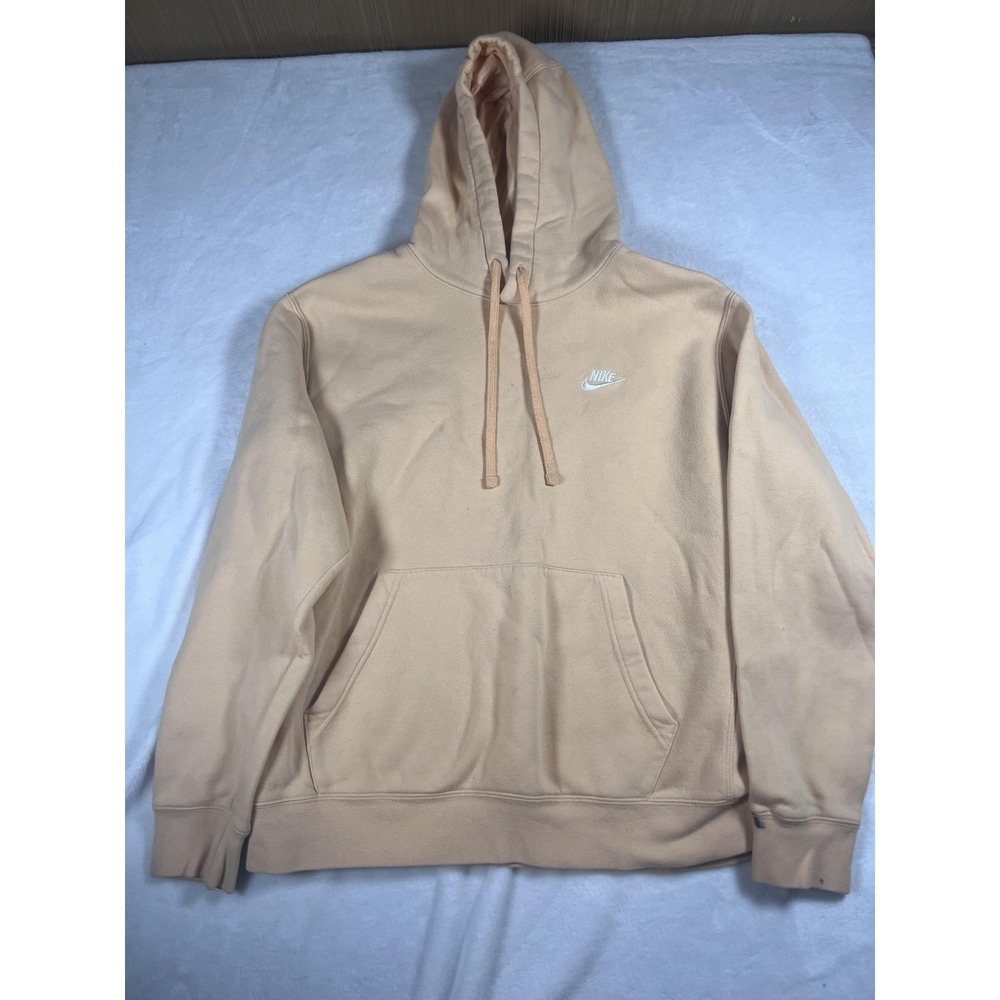 Nike Hoodie Large Orange Pullover Fleece Sweatshirt Embroidered Swoosh‎ Logo